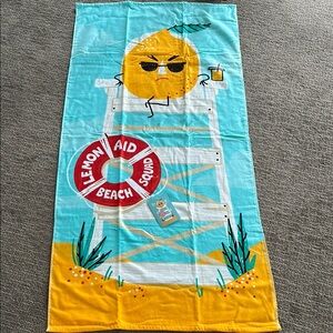 Colorful Beach Towel with Red and Yellow Accents